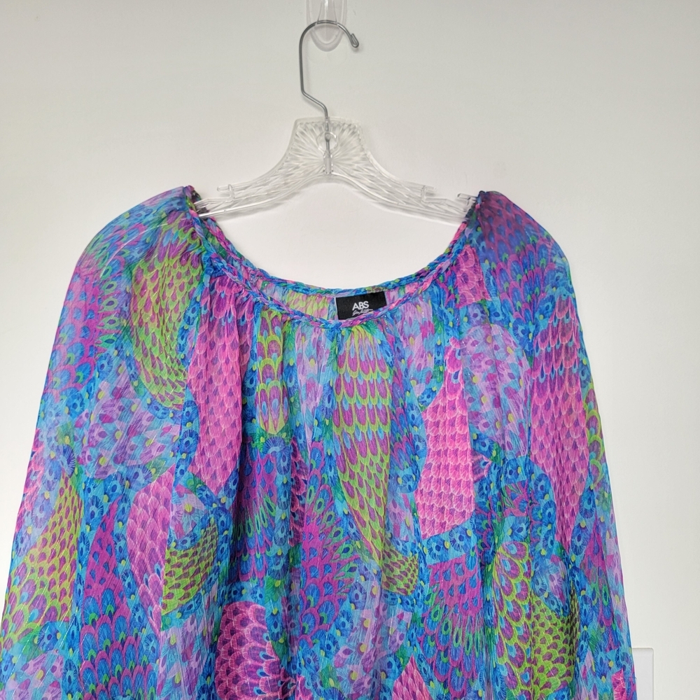 ABS Allen Schwartz Multicolor Chiffon Blouse - Picture 2 of 6